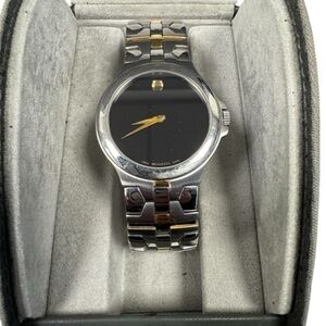 Movado Men's Two-Tone Delphino Dial Watch - Black & Gold Accents